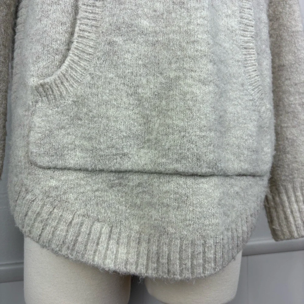 Madewell Wilmington‎ Hoodie Sweater Pullover Size S Oatmeal Beige Pockets Wool